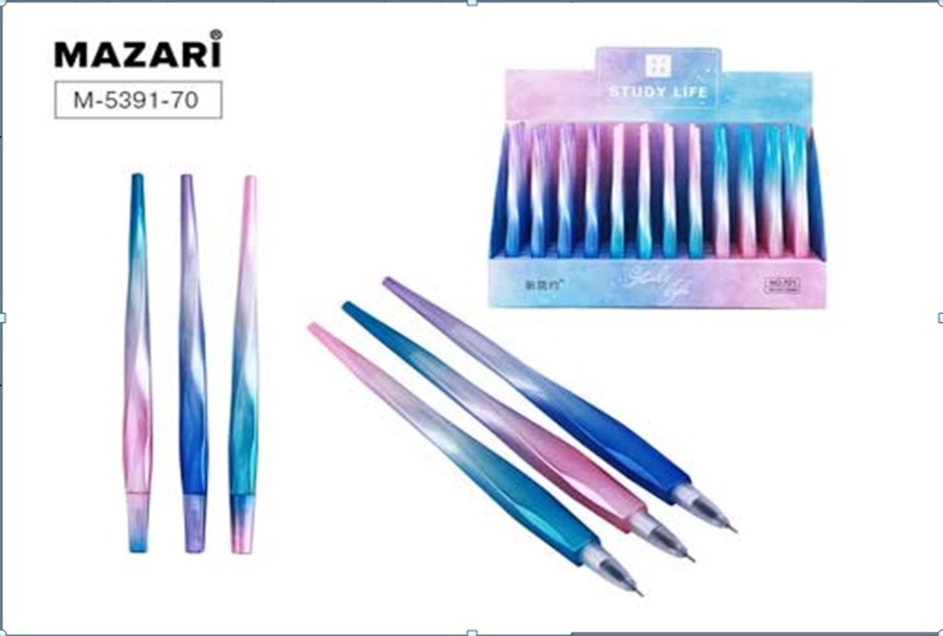 

Ручка гелевая синяя 0,5мм Crystal gel игольч.стерж. MAZARI M-5391-70